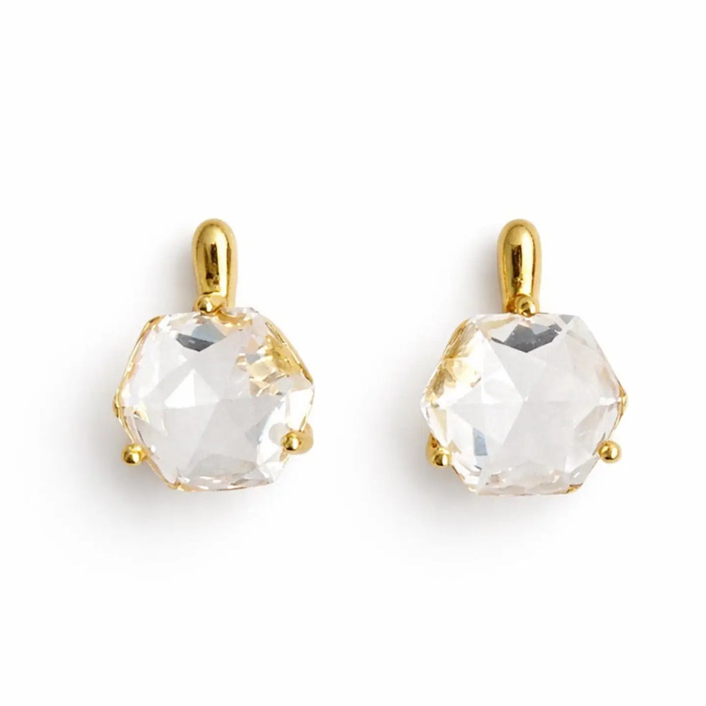 Culbreth's Jewelers Crystal Prism Stud Earrings in 18K gold plating with faceted cubic zirconia