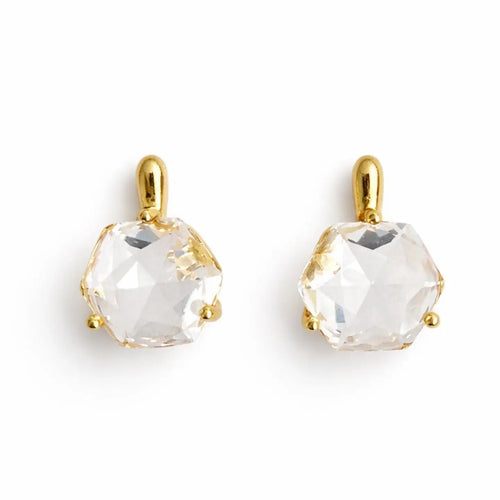 Culbreth's Jewelers Crystal Prism Stud Earrings in 18K gold plating with faceted cubic zirconia