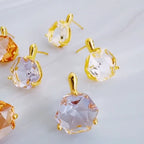 Culbreth's Jewelers Crystal Prism Stud Earrings – 18K Gold Plated Cubic Zirconia