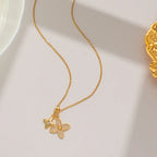 Culbreth's Jewelers Double Clover Necklace with rhinestones