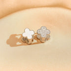 Culbreth's Jewelers Double Sided Clover Stud Earrings - Gold & Mother of Pearl