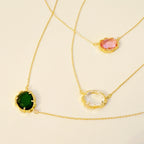 Culbreth's Jewelers Emerald Glass Jewel Pendant - 18k Gold Plated Necklace