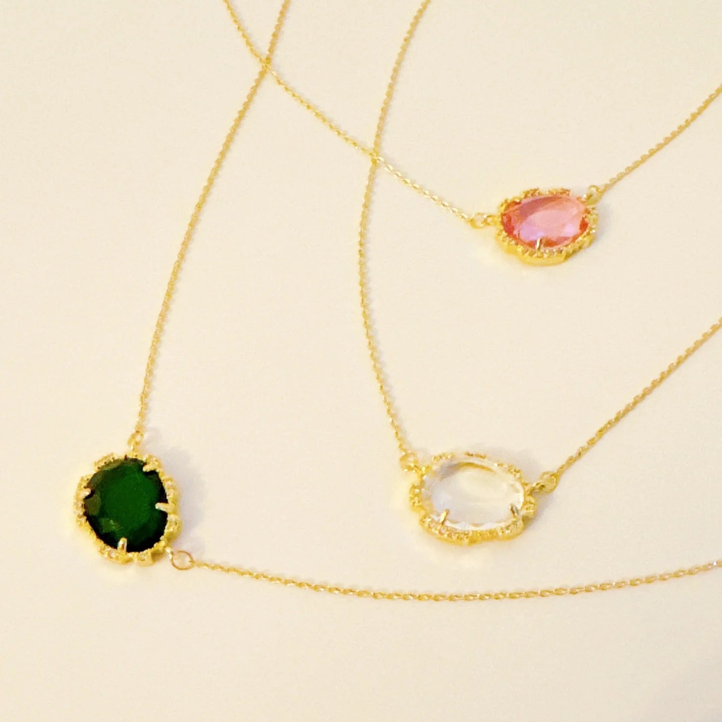 Culbreth's Jewelers Emerald Glass Jewel Pendant - 18k Gold Plated Necklace