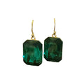 Culbreth's Jewelers Emerald Princess Drop Earrings - Elegant 18k Gold Plated Crystal Drop Earrings