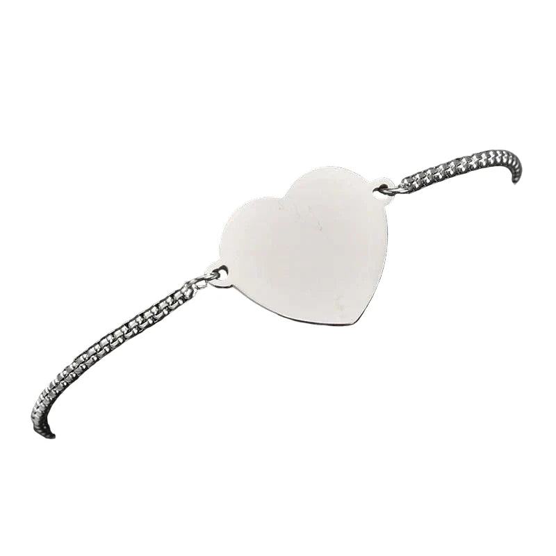 Culbreth's Jewelers Silver Heart Pull Tie Bracelet with Engraving
