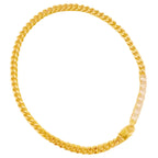 Culbreth's Jewelers Glam Chain Necklace featuring sparkling cubic zirconia stones on a gold plated Cuban chain