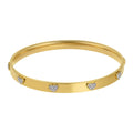 Culbreth's Jewelers Gold Heart Stacking Bangle with cubic zirconia stones on stainless steel