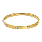 Culbreth's Jewelers Gold Heart Stacking Bangle with cubic zirconia stones on stainless steel