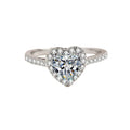 Culbreth's Jewelers Moissanite Heart Solitaire Ring – Platinum Plated 925 Silver