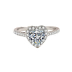 Culbreth's Jewelers Moissanite Heart Solitaire Ring – Platinum Plated 925 Silver