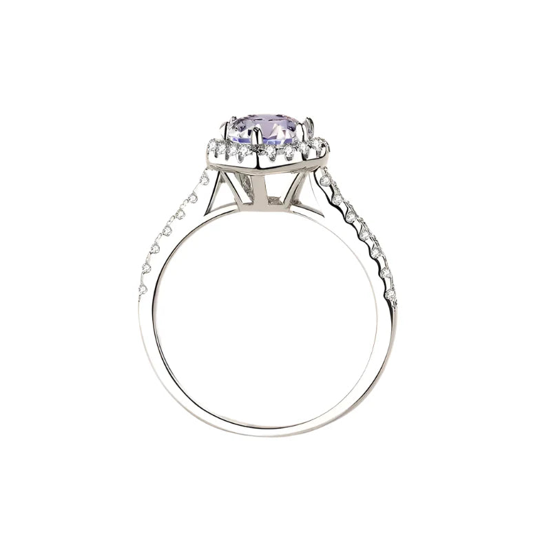 Culbreth's Jewelers Moissanite Heart Solitaire Ring – Platinum Plated 925 Silver