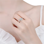 Culbreth's Jewelers Moissanite Heart Solitaire Ring – Platinum Plated 925 Silver