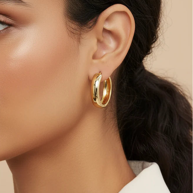 Culbreth's Jewelers Rounded 24K Gold Plated Huggie Hoop Earrings
