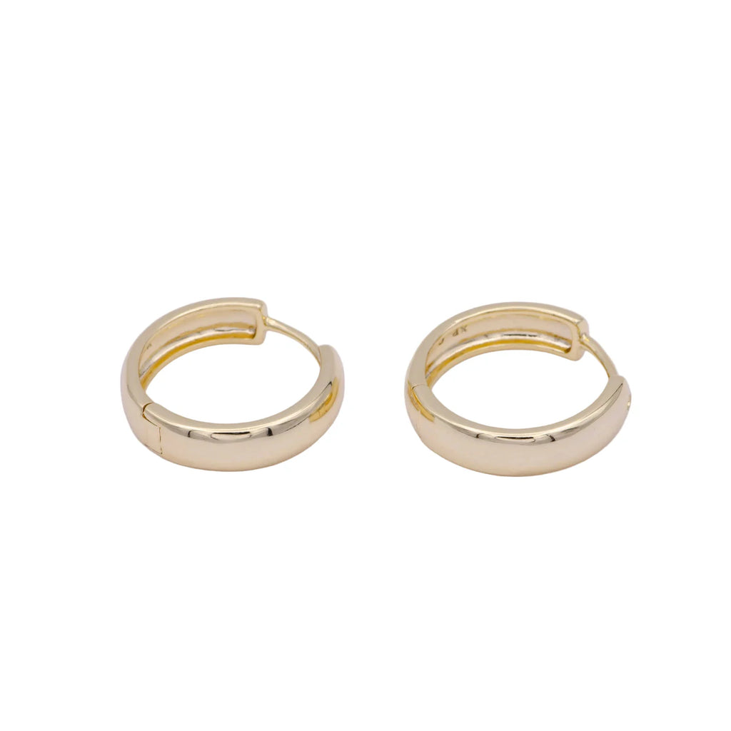 Culbreth's Jewelers Rounded 24K Gold Plated Huggie Hoop Earrings