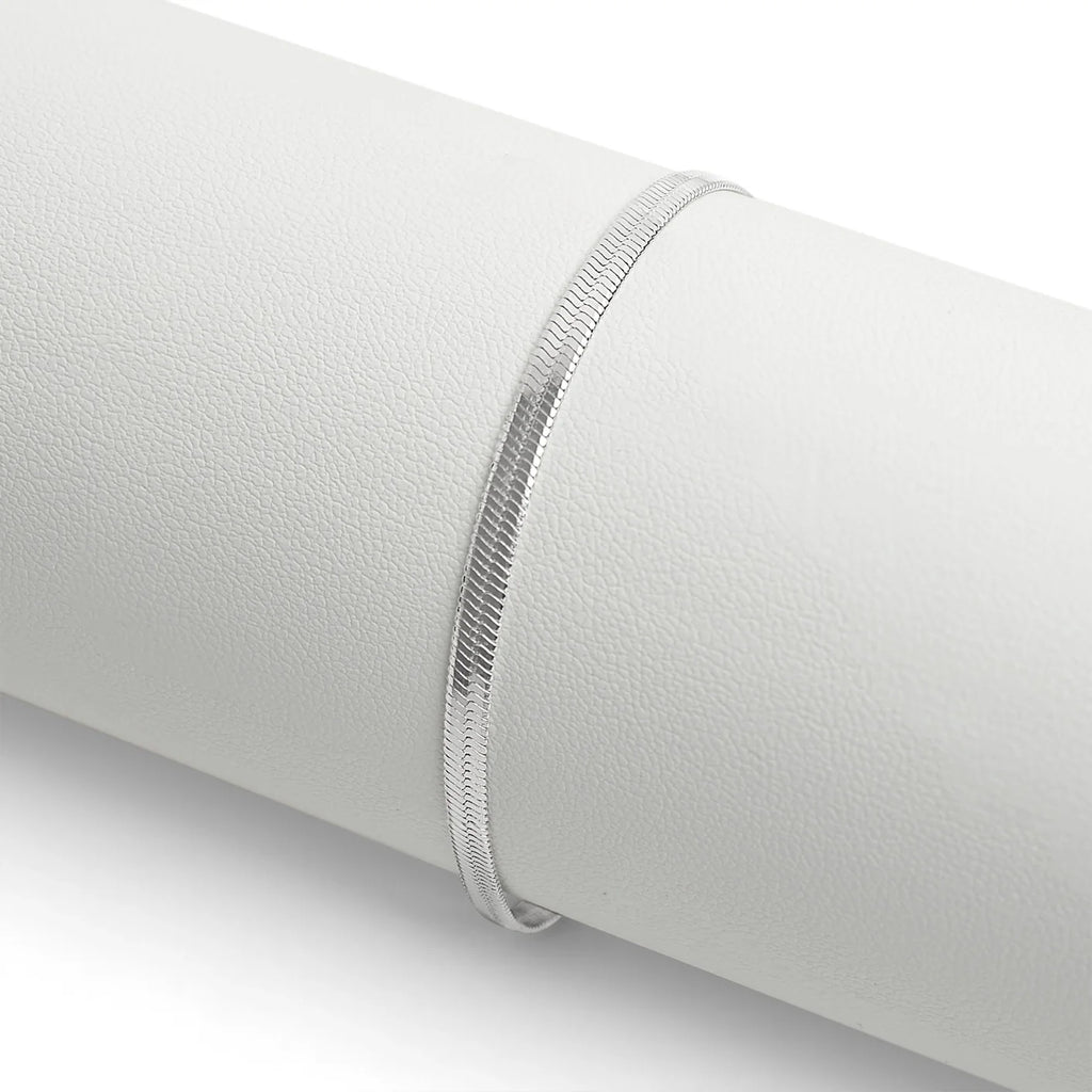 Culbreth's Jewelers Silver Herringbone Bracelet - Minimalist Stainless Steel