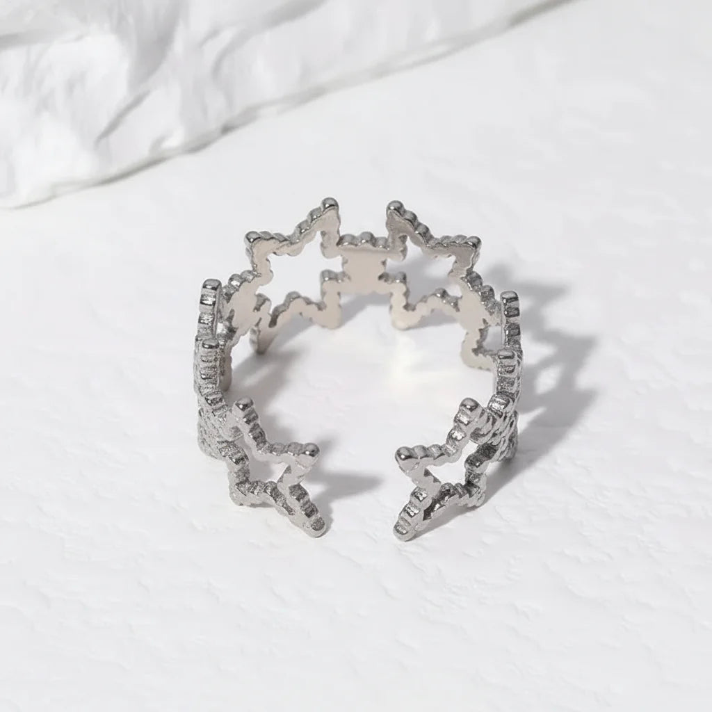 Culbreth's Jewelers Silver Star Ring – Adjustable Stainless Steel Star-Shaped Ring