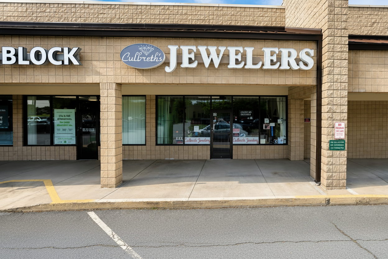 Culbreth's Jewelers storefront without phone number