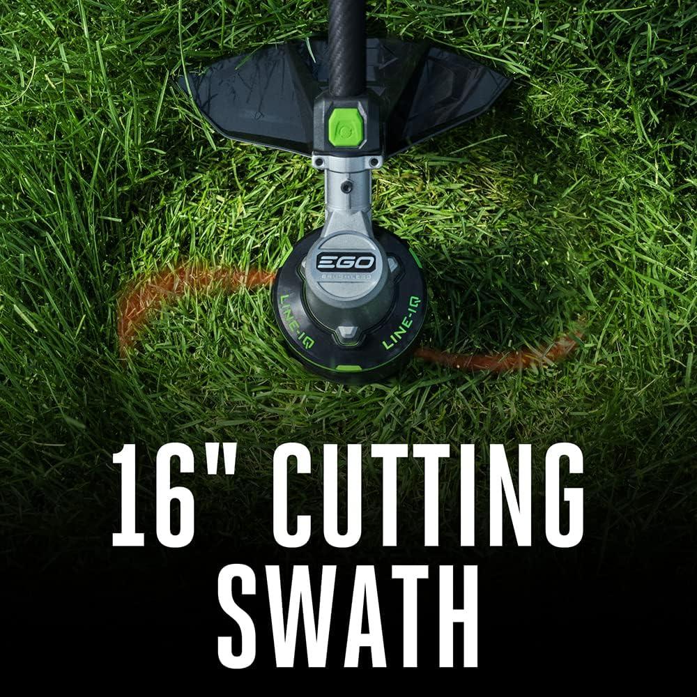 EGO POWER+ String Trimmer  Battery Powered  16" Trimmer for Weeds and Grass with POWERLOAD  LINE IQ  Telescopic Carbon Fiber Shaft  Includes 56V 4.0Ah Battery and Charger - ST1623T