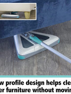 Zippi Sweeper Max- Powerful and Lightweight Sweeper  Perfect for Carpet Hardwood and Tile  Triangular Design Allows for Sweeping in Corners  1000 mAh Rechargeable Battery