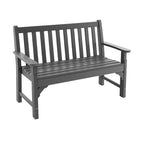 50" HDPE All-Weather Outdoor Patio Bench 2-Person Garden Park Bench Porch Loveseat Chair with Backrest & Armrests