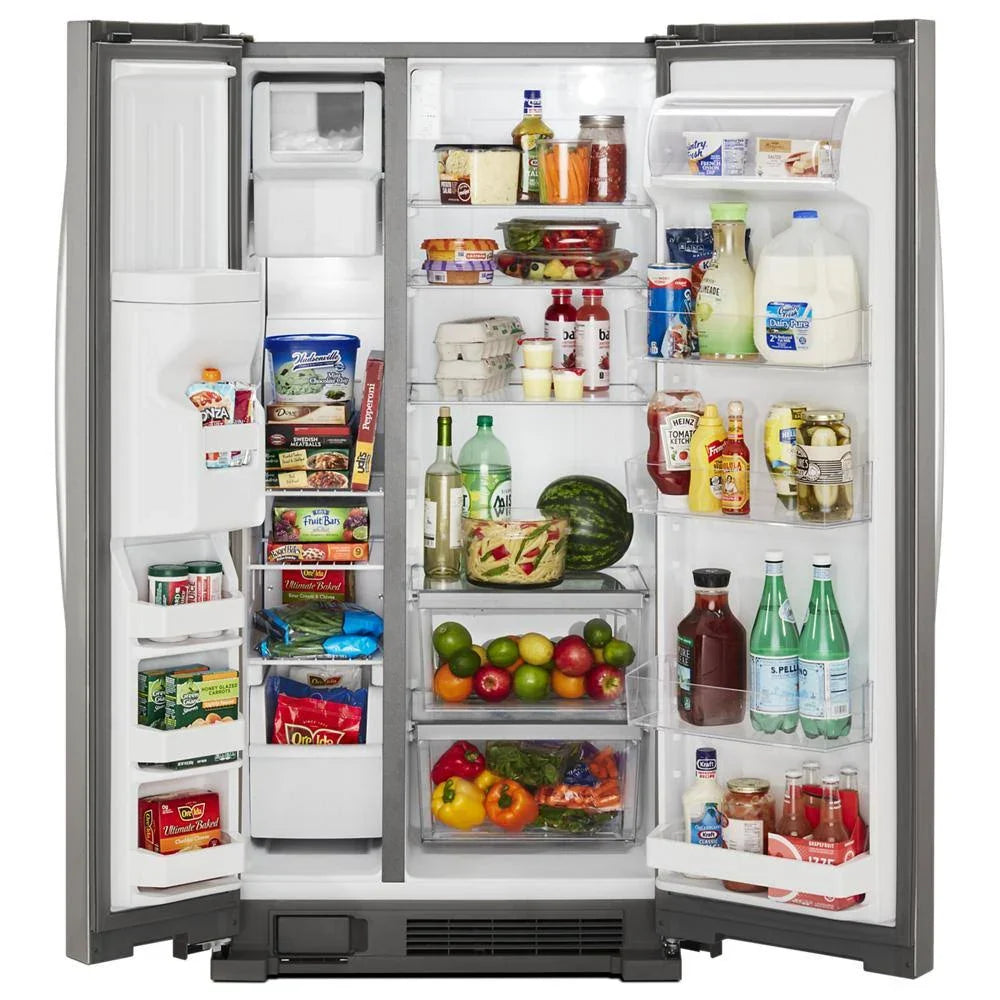 36-Inch Wide Side-By-Side Refrigerator - 24 Cu. ft. Stainless Steel