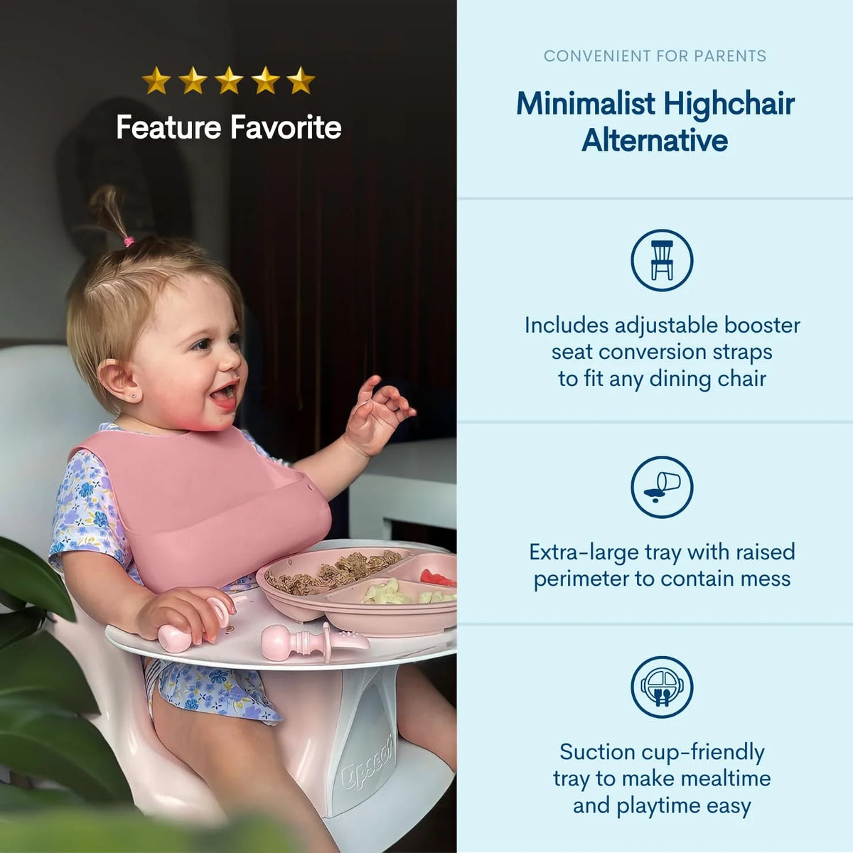 Upseat Baby Floor Seat Booster Chair for Sitting Up with Removable Tray for Meals and Playtime, Developed with Physical Therapists for Safe and Healthy Hip Development and Posture