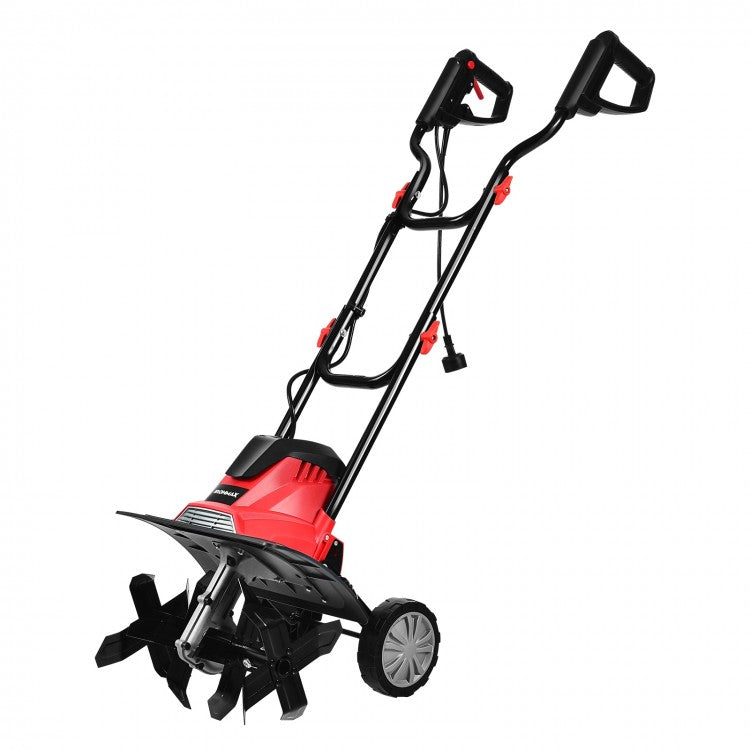 Corded Electric Tiller and Cultivator 9-Inch Tilling Depth