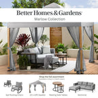 Better Homes & Gardens Marlow Outdoor 2pk Patio Rocking Chairs,Black Frame/Gray Cushion