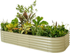 Garden Raised Garden Bed Kit, 11" Tall 10 in 1 Modular Raised Garden Beds Kit, Metal Planter Box for Vegetables, Flowers, Herbs, Morden Gray