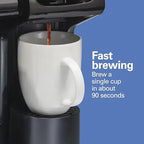 Hamilton Beach FlexBrew Trio 2-Way Coffee Maker, Compatible with K-Cup Pods or Grounds, Combo, Single Serve & Full 12c Pot, Black - Fast Brewing (49902)