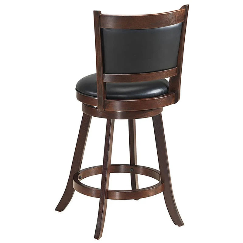 2-Pack 24" Wooden Counter Stools, 360° Swivel Bar Stools with Backs, Counter Height Stool, Upholstered Bar Chairs Dining Chairs