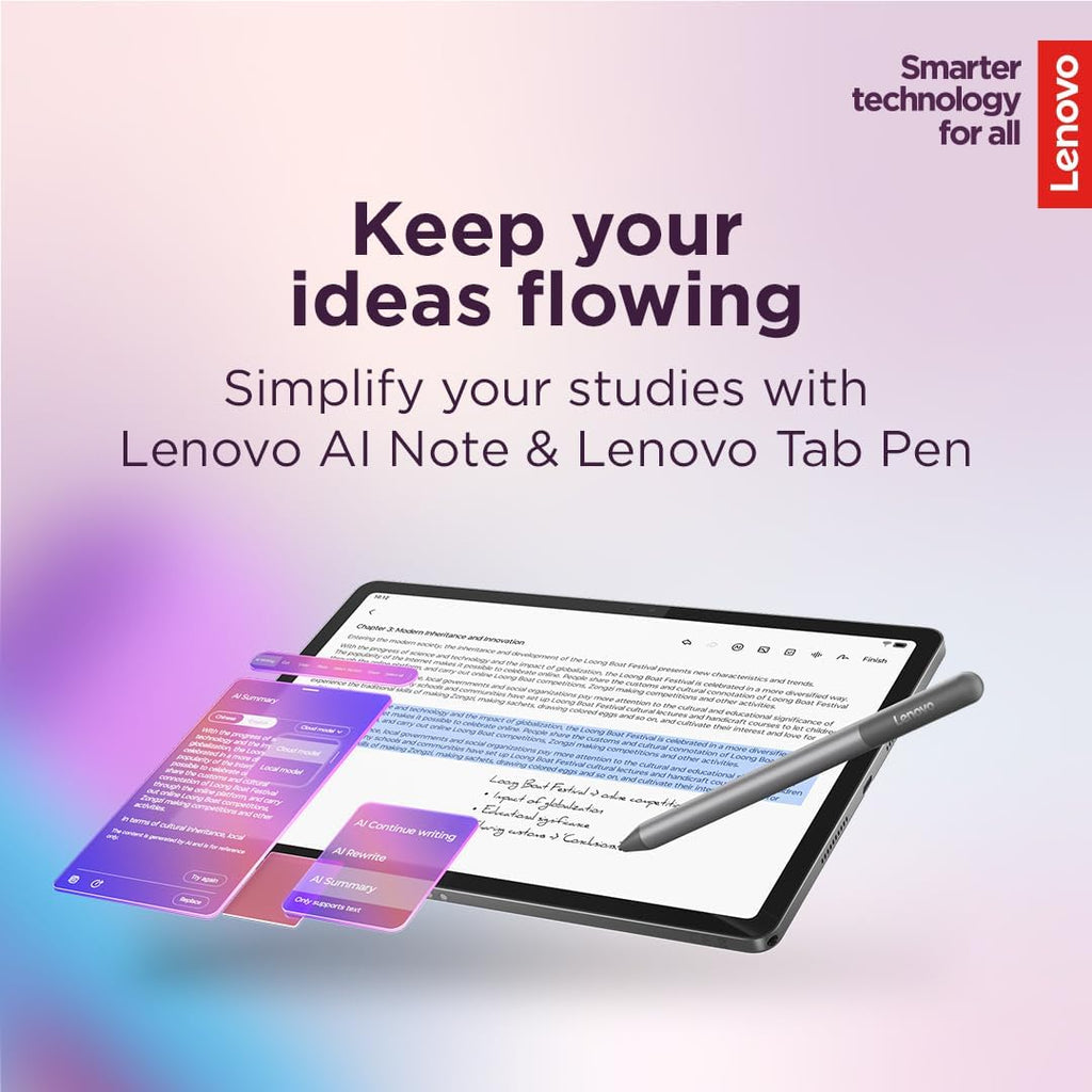 Lenovo Idea Tab - College Tablet - 11�� 2.5K IPS Touchscreen Display - 90Hz - MediaTek Dimensity 6300-4 GB Memory - 128 GB Storage - Integrated Arm Mali-G57 MC2 - Tab Pen and Folio Case