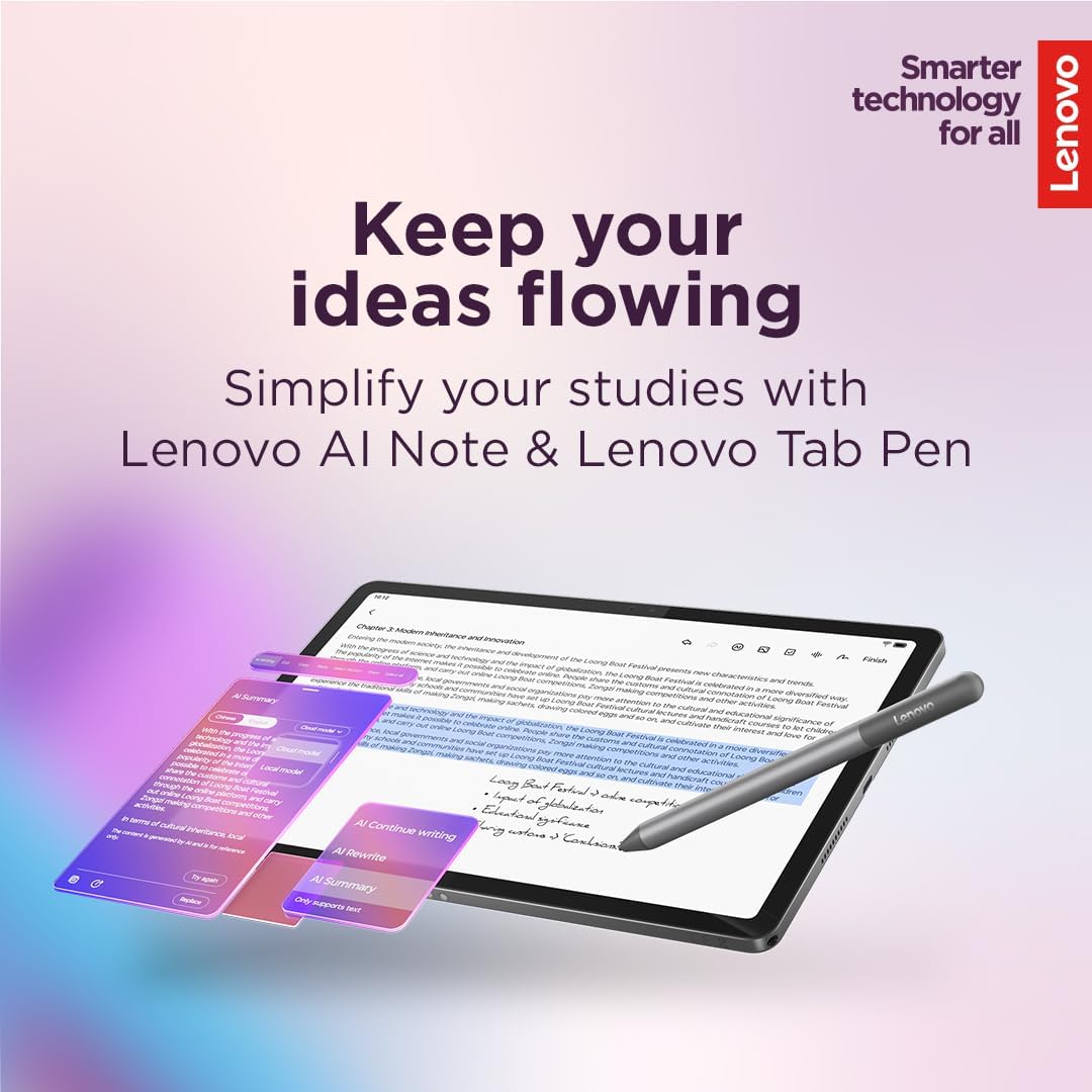 Lenovo Idea Tab - College Tablet - 11�� 2.5K IPS Touchscreen Display - 90Hz - MediaTek Dimensity 6300-4 GB Memory - 128 GB Storage - Integrated Arm Mali-G57 MC2 - Tab Pen and Folio Case