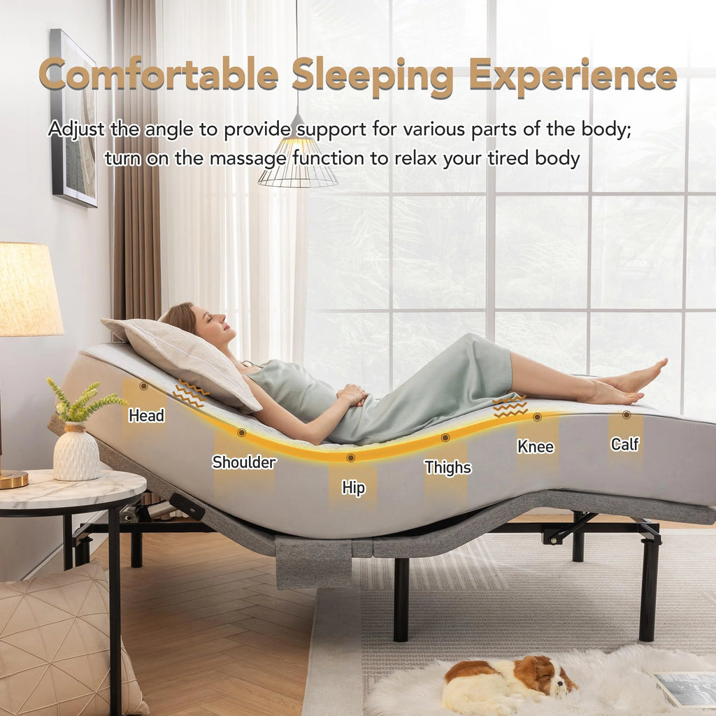 ASONLY Adjustable Bed Frame Queen with Massage