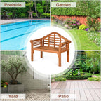 4 Ft Folding Outdoor Bench For Park Garden 2 Person Eucalyptus Wood Bench Loveseat Chair - Comfortable And Ergonomic Design