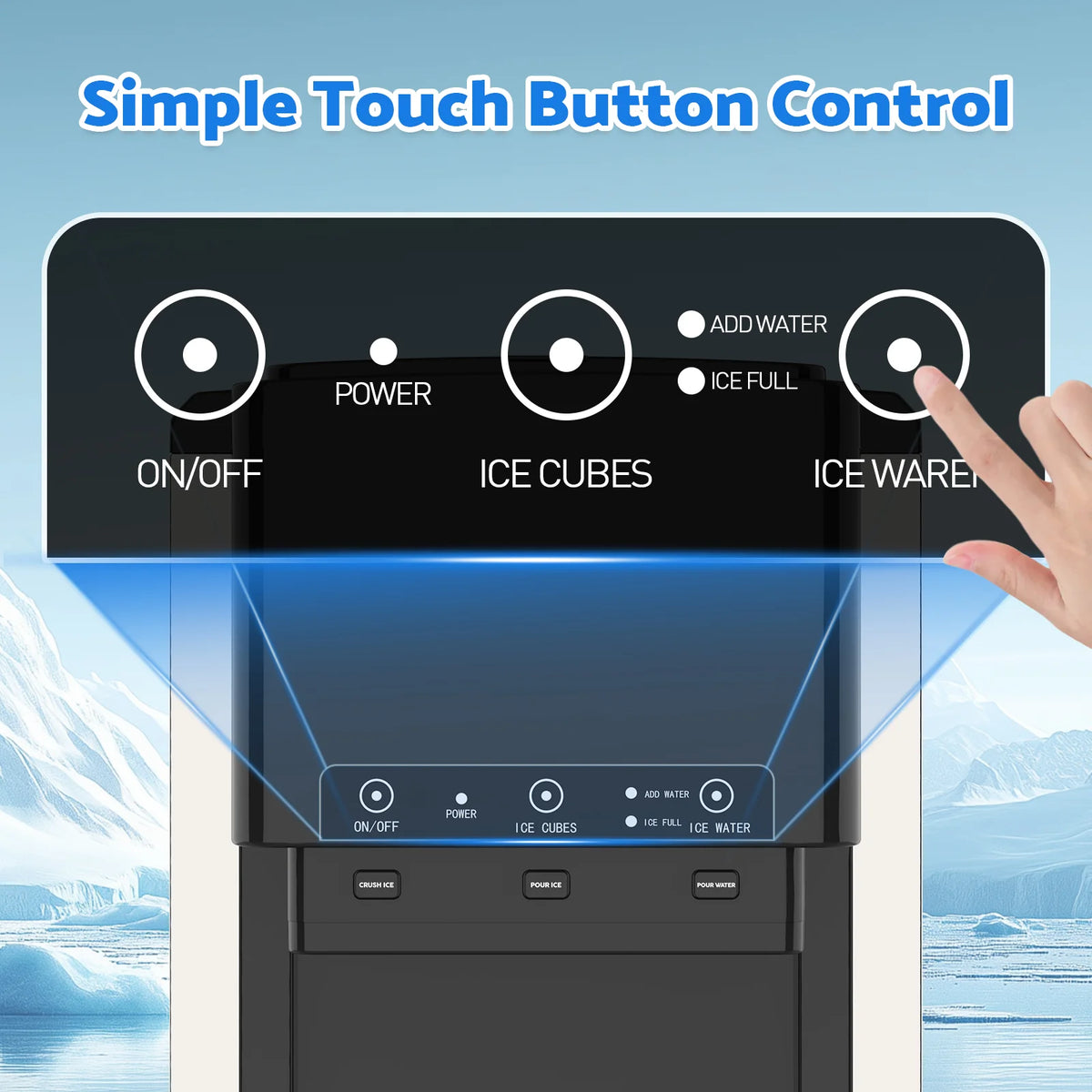3-in-1 Ice Maker with Cold Water Dispenser