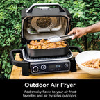 Ninja | Woodfire Series | 7-in-1 (Grill  BBQ  Roast  Air Fry  Dehydrate  Broil  Smoke) | Portable & Weather Resistant | Cook Up To 6 Steaks & 30 Hot Dogs | Woodfire Pellets included | OG701