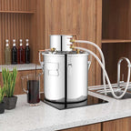 5/10 Gal 2 Pots Alcohol Still Home Brewing Kit, 40L Stainless Steel Water Alcohol Distiller, Wine Making Kit for Whiskey Brandy Beer