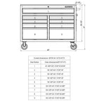 46-in W x 24.5-in D 9-Drawer Mobile Workbench with Hardwood Top and Power Station – Gloss Black