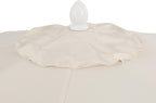 JONATHAN Y UMB1002C Tracy 9 ft. Classic MidCentury Scalloped Fringe Market Patio Umbrella with Auto-Tilt  Crank  Wind Vent and UV Protection in Cream/White