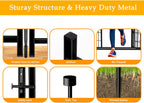 Tall Garden Fence with Gate 48 in(H)×27 in(L) 12 Panels Total 26.6 Ft(L)  Garden Fencing to Keep Dogs Out  Heavy Duty Iron Metal Animal Barrier Fence  Flower Bed Fencing