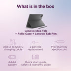 Lenovo Idea Tab - College Tablet - 11�� 2.5K IPS Touchscreen Display - 90Hz - MediaTek Dimensity 6300-4 GB Memory - 128 GB Storage - Integrated Arm Mali-G57 MC2 - Tab Pen and Folio Case