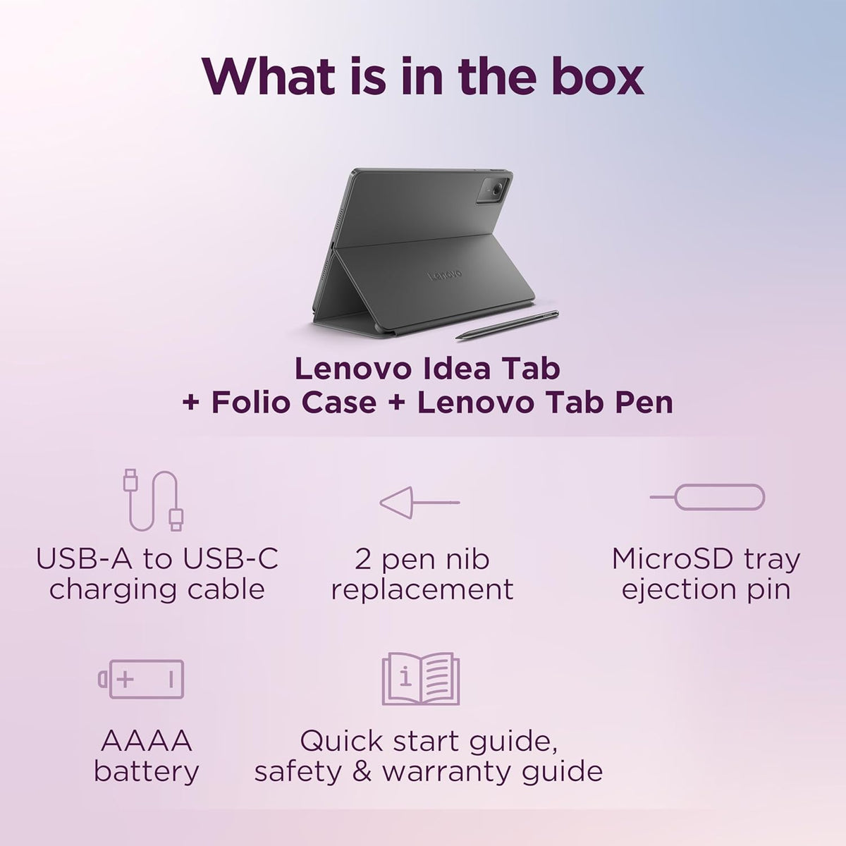 Lenovo Idea Tab - College Tablet - 11�� 2.5K IPS Touchscreen Display - 90Hz - MediaTek Dimensity 6300-4 GB Memory - 128 GB Storage - Integrated Arm Mali-G57 MC2 - Tab Pen and Folio Case