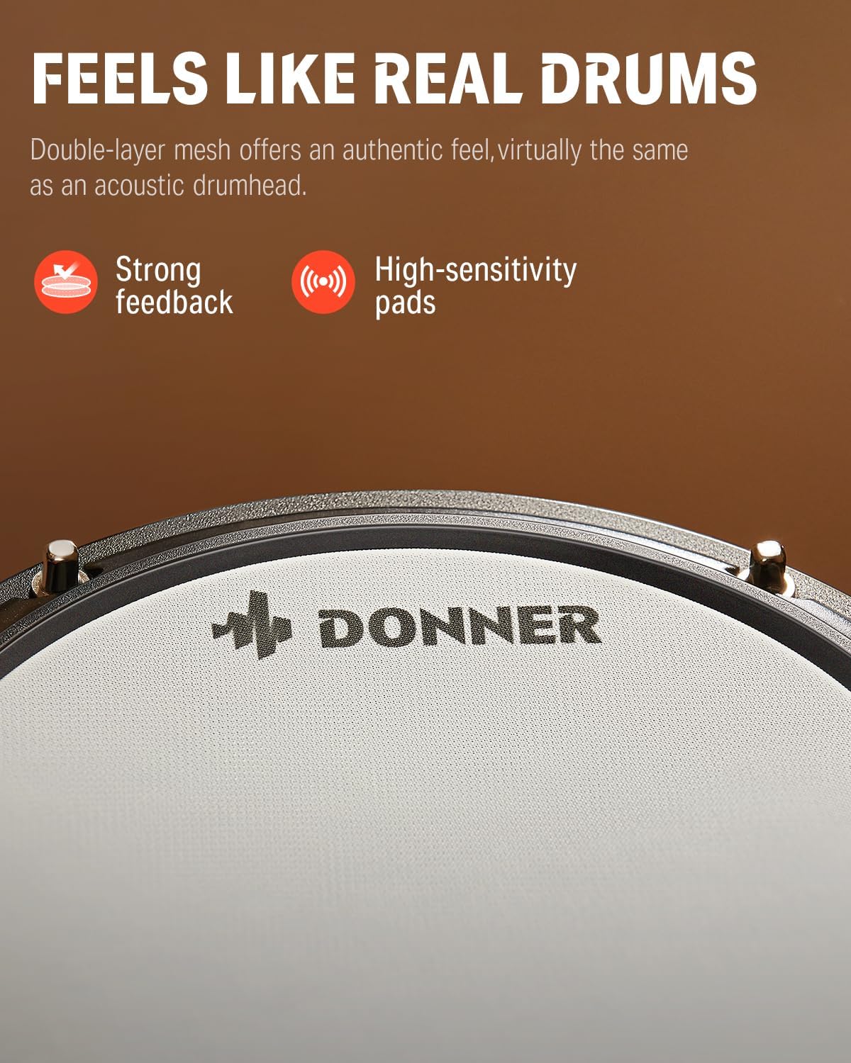 Donner DED-80 Electronic Drum Set, Electric Drum Set for Beginner with 4 Quiet Mesh Drum Pads, 2 Switch Pedal, 180+ Sounds, Throne, On-Ear Headphones, Sticks, and Melodics Lessons Included. sgtnighsdesigns