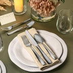 Hudson Essentials 40-Piece Hammered Stainless Steel 18/10 Flatware Silverware Set, Service for 8 (40-Piece Set)