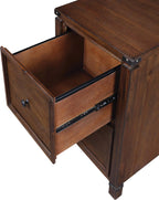 OSP Home Furnishings Baton Rouge 2 Drawer File Cabinet with Rustic Design and Metal Accents, Brushed Walnut