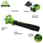 40V 350 CFM Leaf Blower With 2.0 Ah Battery, 2412002