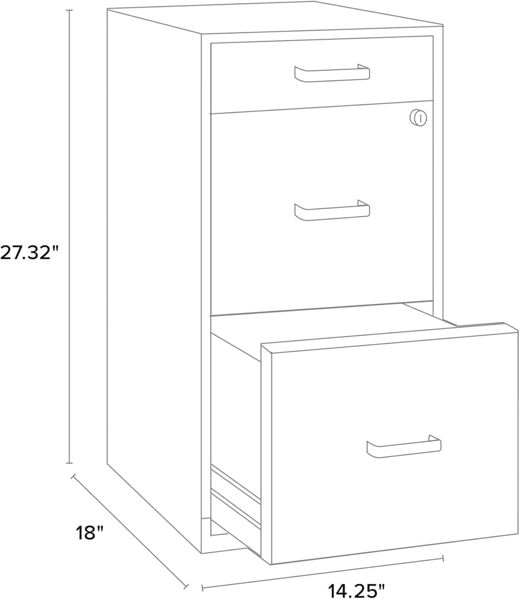 Realspace? SOHO 18"D 3-Drawer Organizer Vertical File Cabinet, Black