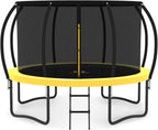 JUMPZYLLA Trampoline 8FT 10FT 12FT 14FT 15FT 16FT Trampoline with Enclosure - Recreational Trampolines with Ladder and AntiRust Coating, ASTM Approval Outdoor Trampoline for Kids