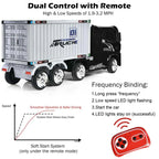8 Wheels Kids Ride on Semi-Truck 12V Battery Powered Electric Riding Toy Car with Container & Remote Control